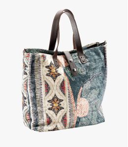 HAPPY ANAE Borsa da donna in viscosa, cotone, pelle 37 x 32 x 15 CM - 1