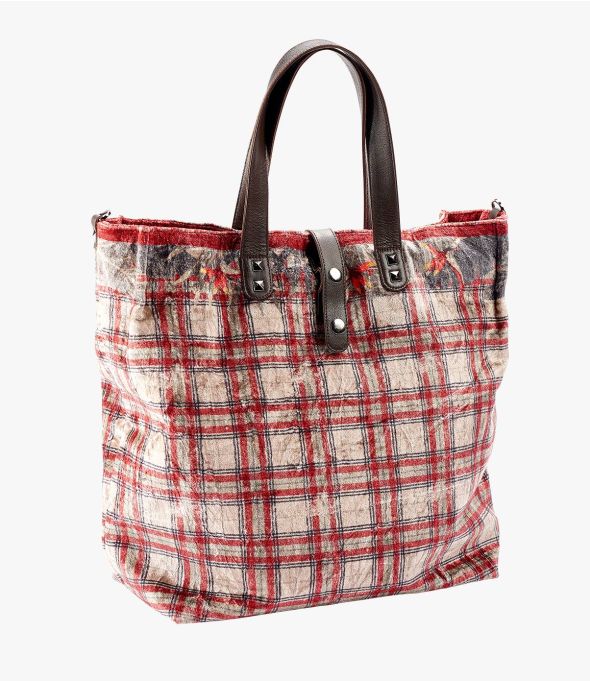 HAPPY NAT Damen Tasche aus Viskose, Baumwolle, Leder 37 x 32 x 15 CM - 1