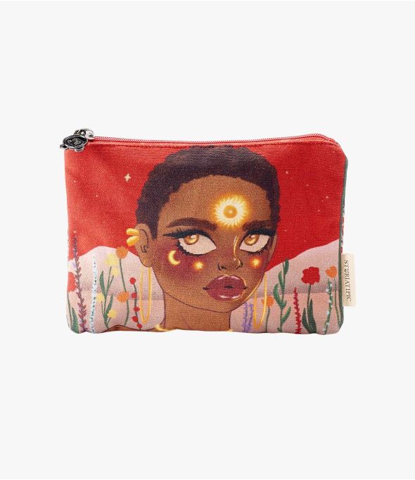 VANITY BRIQUE Damen Clutch Pouch aus Baumwolle, PE 21 x 15 CM - 1