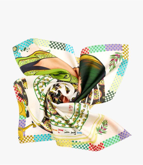 TESSA Bandana en Soie pour Femme 65 x 65 CM - 1