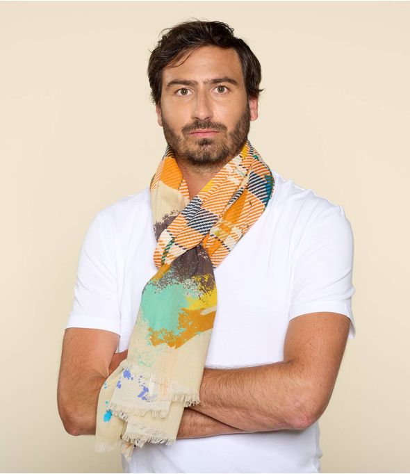 CLAUDIO Foulard en Coton pour Homme 100 x 200 CM - 1