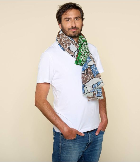 FREDY Foulard en Coton pour Homme 100 x 200 CM - 5