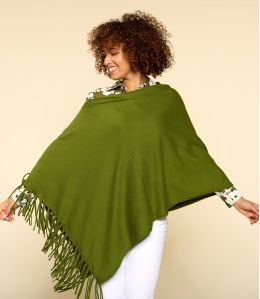 PONCHO KAKI Poncho aus Baumwolle für Damen - 2