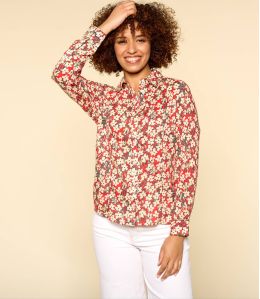 BONI SAKURI ROOD Modal Shirt voor Dames - 1