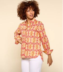 FRAN BOHO ROOD Modal Shirt voor Dames - 1