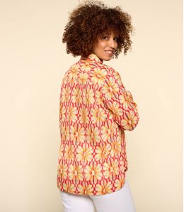 FRAN BOHO ROOD Modal Shirt voor Dames - 2