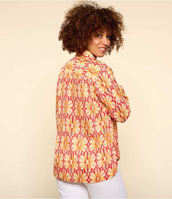 FRAN BOHO ROOD Modal Shirt voor Dames - 1