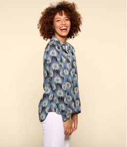 Camicia in modal FRAN JADE BLUE da Donna - 2