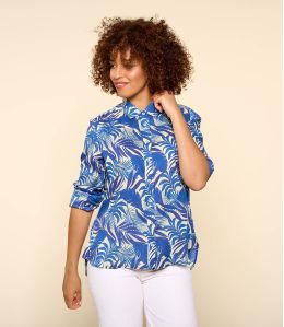 FRAN THAÏS INDIGO Camicia in modal da donna - 1