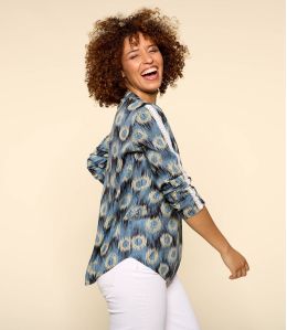 MINA JADE BLUE Modal blouse voor dames - 2