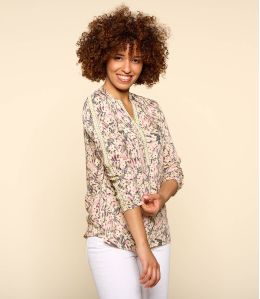 MINA SAKURI PINK Modal Blusa da Donna - 1