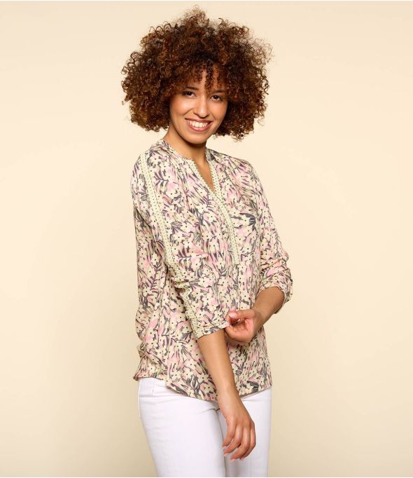 MINA SAKURI ROSE Blouse en Modal pour Femme - 1