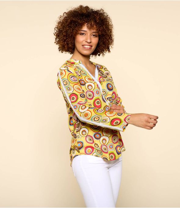 MINA ZELI JAUNE Blouse en Modal pour Femme - 1