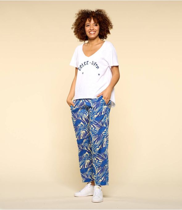 CLYDE THAÏS INDIGO Modal Pantaloni da Donna - 1