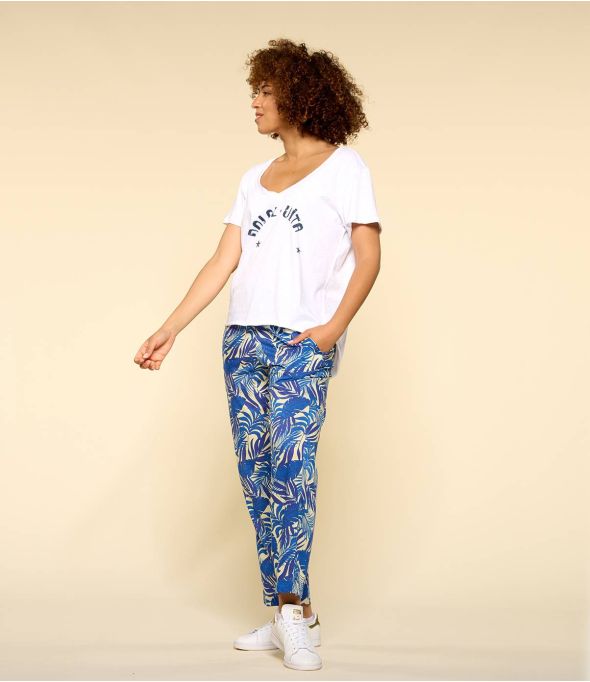 CLYDE THAÏS INDIGO Modal broek voor dames - 1