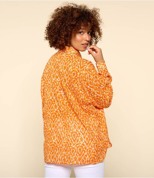 COSY AMBER ORANGE Women's Cotton Shirt - 1