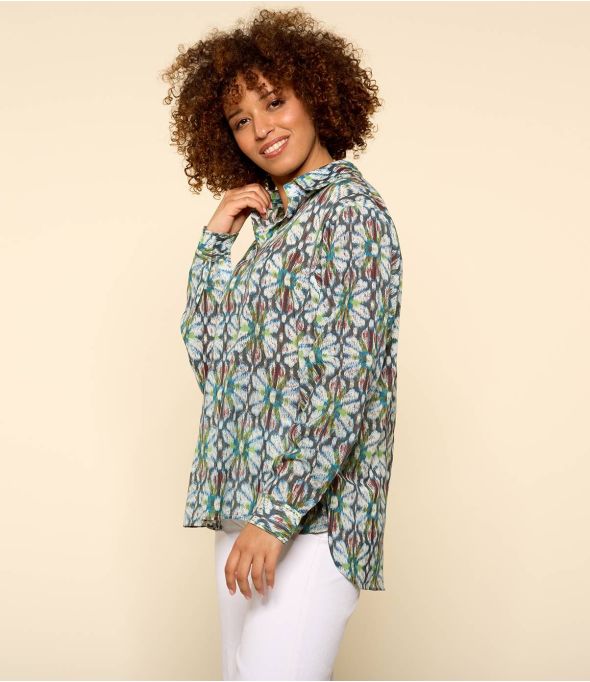 COSY BOHO BLEU Women's Cotton Shirt - 1