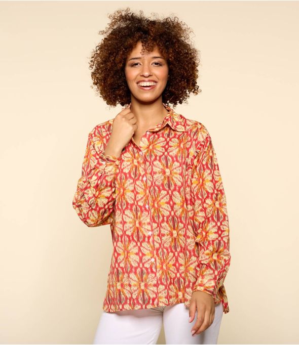 COSY BOHO ROUGE Women's Cotton Shirt - 1