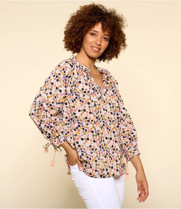 BETI DOT PINK Blusa da donna in cotone - 1