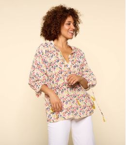 BETI MAYA RODE Katoenen Blouse voor Dames - 1