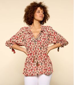 BETI SAKURI RED Blusa in cotone da Donna - 1