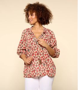 BETI SAKURI RED Blusa da donna in cotone - 2