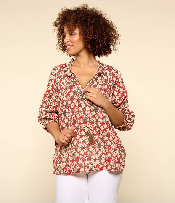 BETI SAKURI RED Blusa in cotone da Donna - 1