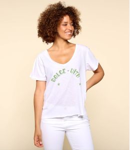 VITA WHITE Een biologisch katoenen T-shirt voor dames - 1