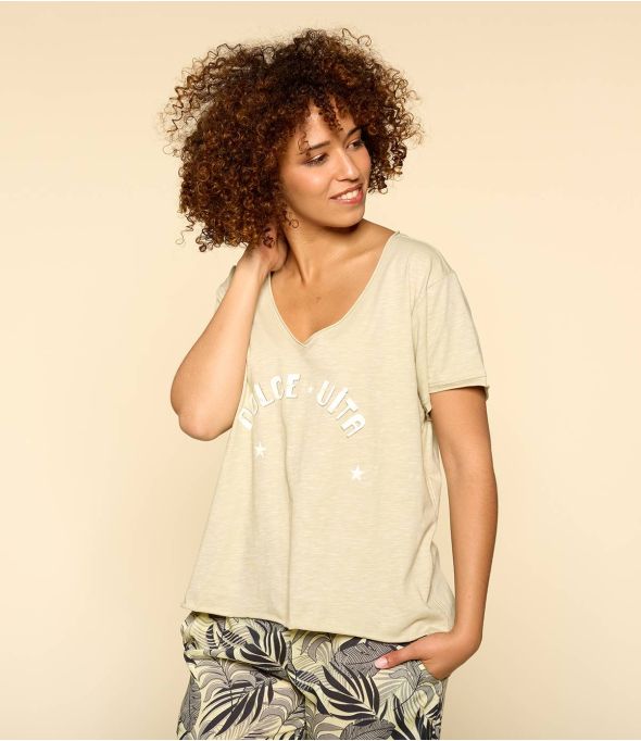 VITA BEIGE B biologisch katoenen T-shirt voor dames - 1