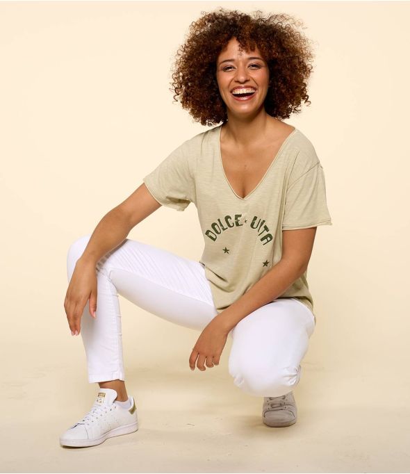 VITA BEIGE C biologisch katoenen T-shirt voor dames - 1