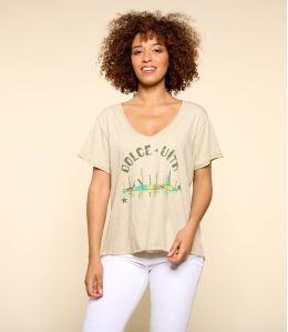 VITA BEIGE M-G biologisch katoenen T-shirt voor dames - 1