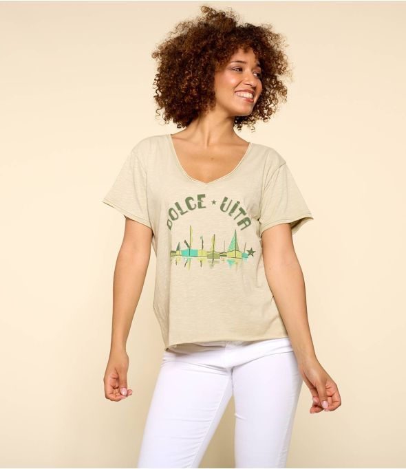 VITA BEIGE M-G T-Shirt aus Bio-Baumwolle für Damen - 1