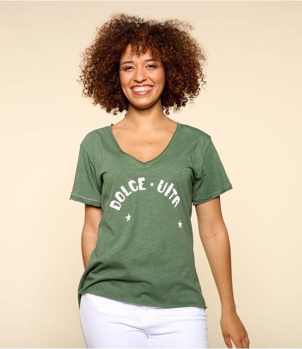 VITA KHAKI A T-shirt da donna in cotone biologico - 1