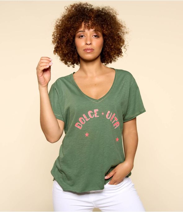 VITA KHAKI B biologisch katoenen T-shirt voor dames - 1