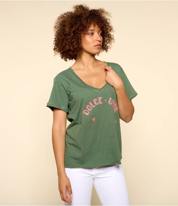 VITA KAKI B T-shirt en Coton bio pour Femme - 1