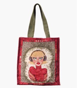 CARRY PEPITA ROUGE Women's Viscose, cotton bag 35 x 33 x 10 cm - 1