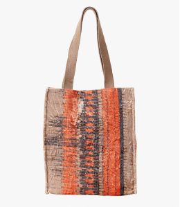 CARRY VELVET ORANGE Donna in Viscosa, Borsa in Cotone 35 x 33 x 10 cm - 1