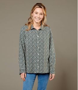 FRAN FLEURS ANTRACITE Camicia da donna in viscosa - 1