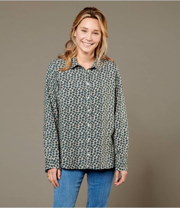 FRAN FLEURS ANTRACITE Camicia da donna in viscosa - 1