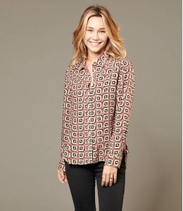 FRAN KARO ROSE Camicia da donna in viscosa - 1