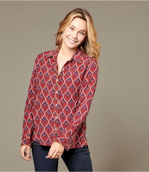 FRAN PAON CARMINE Viscose Shirt voor Dames - 1