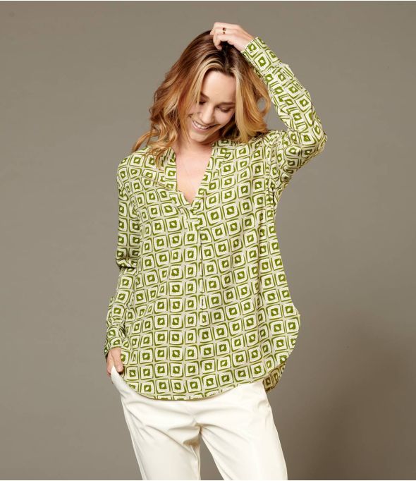 MILA KARO KHAKI Viscose Blouse voor Dames - 1