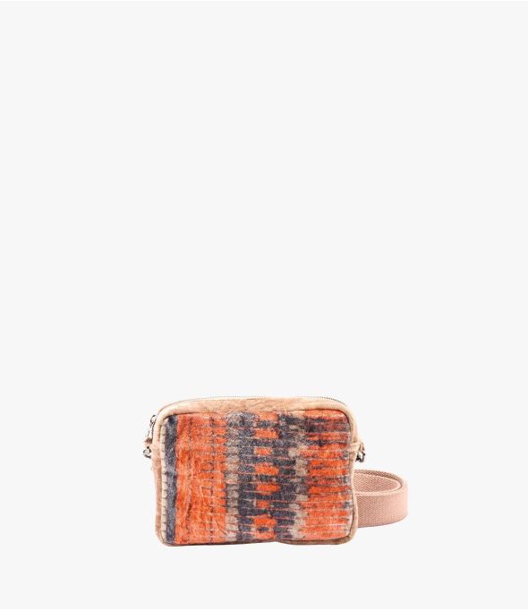 NIGHT VELVET ORANGE Petit sac en Viscose, coton, cuir pour Femme 21 x 15 x 5 cm - 1