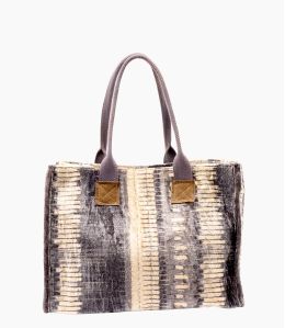 POP VELVET GREY Viscose, katoen, AQ, leren tas voor dames 40 x 30 x 15 cm - 1