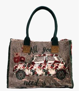 POP VELVET MINI Borsa in viscosa, cotone, AQ, pelle da donna 40 x 30 x 15 cm - 1