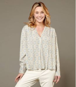 SARA KALEI BEIGE Viscose Blouse voor Dames - 1