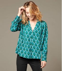 SARA PEACOCK DUCK Viscose blouse voor dames - 1