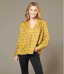 SARA PEACOCK YELLOW Blusa in Viscosa da Donna - 1