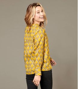 SARA PAON YELLOW Viskosebluse für Damen - 2