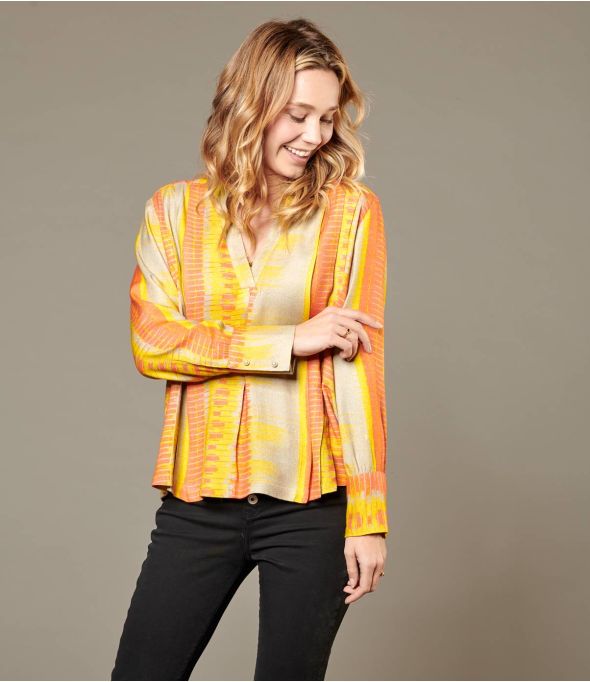 SARA PIANO JAUNE Women's Viscose Blouse - 1